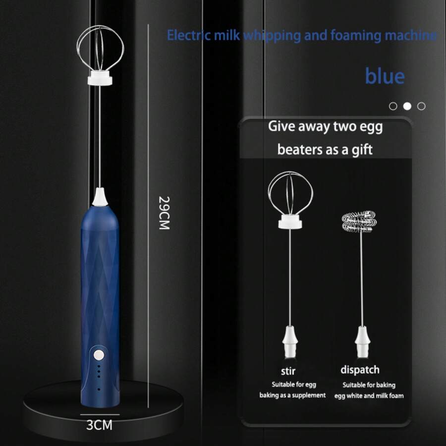 2合1電動手動打蛋器可充電奶泡製造器,家用usb奶泡製造器,手持电动打蛋器可用於咖啡和蛋類製品