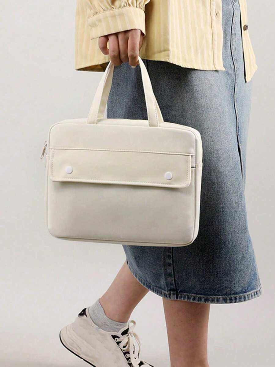 1 件便携式平板电脑包，2025 新版本，简约风格，适用于 11-14 英寸苹果笔记本电脑，带内置 iPad 插槽，男女通用教室笔记本电脑包教室包教师收纳包教室整理包 - 米色 - 查看 1