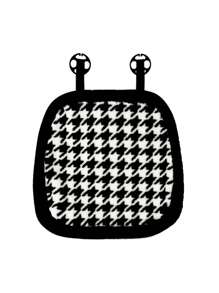 2 Piezas Cojines De Silla Con Estampado De Panal Y Borde Negro - Blanco y Negro - Ver 6