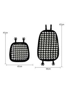 2 Piezas Cojines De Silla Con Estampado De Panal Y Borde Negro - Blanco y Negro - Ver 3