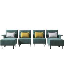 U-Shaped Sectional Sofa with 2 Removeable Ottoman and 4 Pillows