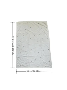 1 pieza Manta de bebé de felpa con bordado coral, manta universal de tulipán para todo el año para cochecito, coche, viaje, regalo portátil de San Valentín - Beis - Ver 3