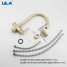 ULA 1套g1/2金色廚房過濾水龍頭飲用水龍頭360度旋轉過濾龍頭冷熱水水槽水龍頭黃銅淨水龍頭 - 金色 - 查看 5