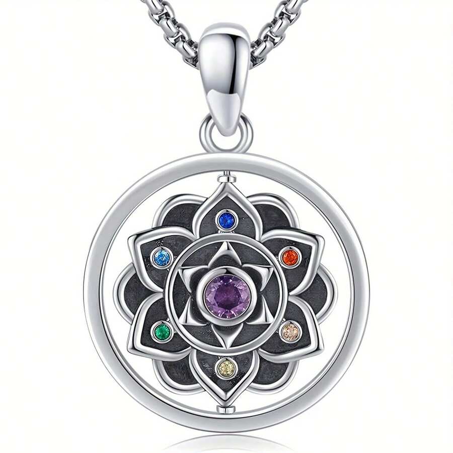 1件時尚創意的花形鋅合金吊墜項鍊,適合日常佩戴,作為女性的假日禮物(附贈卡片)