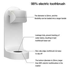 1pc Wall-Mounted Electric Toothbrush Holder - Organize And Display Your Toothbrushes With Ease - White - View 6