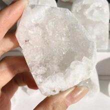 1塊自然白水晶簇晶柱狀石英標本,可用作桌上裝飾與水晶治療 - 白色晶洞簇點 - 查看 6
