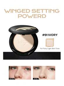 MISTINE Winged Oil Control Pressed Powder, Setting Powder Makeup, Shine Control, Matte Finish, Prolong Makeup For Long Lasting Complexion. Silicone Free, Paraben Free, Non-Acnegenic 1 Pack