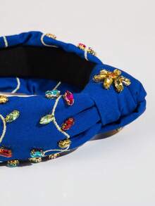 1 Miếng Cô gái Pha lê Nghệ Embellished Thêu Dây buộc tóc In Sáng Màu sắc , Hoàn hảo Đối với Các bữa tiệc - Xanh đậm - Xem 3