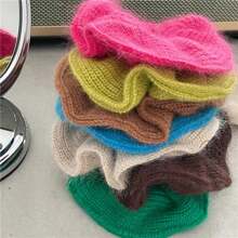 1入組女士超大虎毛針織發帶彈性馬尾夾,非常適合日常穿搭、校園風格,適用於假期、派對和舞蹈,可作為禮物贈送。