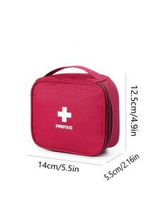 1 Kit De Primeros Auxilios De Viaje Portátil Pequeño – Práctico Contenedor De Pastillas De Tela Oxford Para Almacenamiento Y Organización De Medicamentos, Kit Médico De Primeros Auxilios Para El Hogar, Bolsa Organizadora Portátil Para Viajes Al Aire Libre, Bolsa Médica Con Cremallera De Viaje, Kit De Emergencia De Primeros Auxilios Portátil, Organizador De Almacenamiento Ligero - Rojo - Ver 3