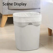 75pcs Drawstring Compostable Trash Bags, 4 Gallon Garbage Bags For Home Kitchen And Bathroom, And Unscented, White - White bag & blue drawstring - View 7