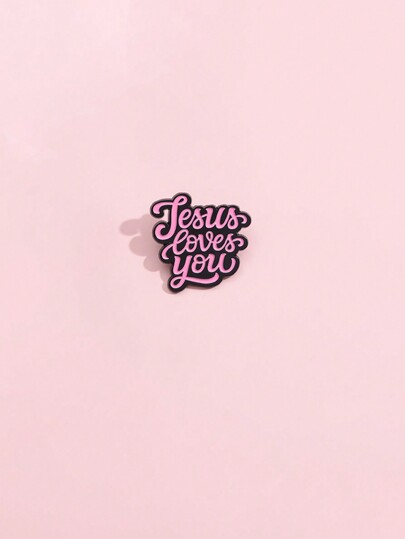 1pc Creative Enamel Jesus Loves You Brooch, Cartoon Badge Pin For Clothes, Backpacks, Fashionable Jewelry, Suitable For Men And Women Daily Wear
