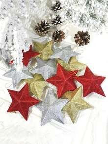 18pcs Christmas Tree Pendant With Star Design - Multicolor - View 3