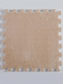 6入組12*12英寸毛絨拼接地毯,駱駝色暖融融的地墊,附邊緣條,女孩房間床緣練習墊、榻榻米家庭飯堂窗戶墊子、可剪裁和可清洗 - 駝色 - 查看 5