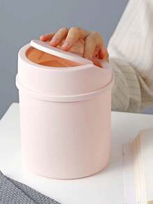 1pc Mini Pink Desktop Waste Bin - Pink - View 7