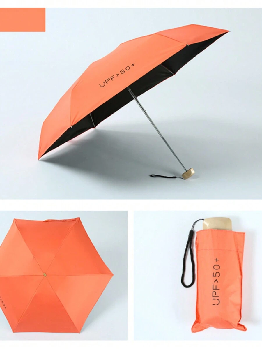Mini Paragua A Prueba De Lluvia Y Viento, Ultraligero Y Plegable Portátil Para Uso Con Una Sola Mano. - Naranja - Ver 1