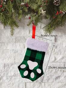 1PC Christmas Cat Paw Tableware Knife And Fork Bag Pouche For Dinner Table, Holiday Tableware, Party Supplies, Festive Design, Lightweight Pouches, Durable Material, Utensil Holders, Tableware Covers, Christma Stocking For Cat, Cat Christma Stocking, Cat Stocking - Multicolor - View 5