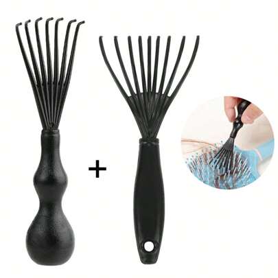 2 st hårborstrensare med plasthandtag, kreativ hårkamrengöring och kloborttagare, hårborstrensningsverktyg, smink, billigt, rumsinredning, sminkbord, resor, sovrum, sminktillbehör, billigt, strumpbyxor, smink, sminkverktyg, billiga saker, presenter, presenter till kvinnor, julklappar