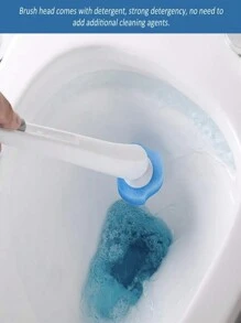 1 套溶解马桶刷，带 16 个可更换刷头 - 无死角去污刷，带清洁液的刷头，一次性清洁干净方便，适用于浴室和卫生间、马桶刷架、浴室配件、浴室产品、家居和厨房用品浴室装饰秋季装饰 - 白色 - 查看 6