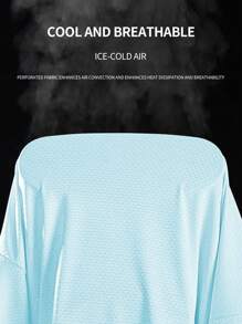 女款夏季防紫外線拉鍊前防曬薄冰絲夾克 - 淺藍色 - 查看 4