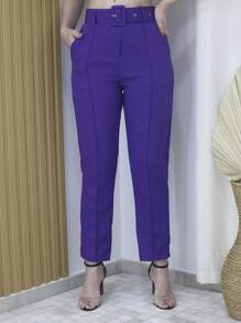Women Pants - 中紫紅色 - 查看 1