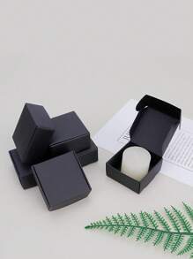 黑色禮品盒,20入組小型企業禮品盒牛皮紙禮盒2.16x2.16x0.98英寸,帶蓋小方禮品包裝禮盒,適合禮物、婚禮、派對、珠寶盒等 - 黑色20PCS - 查看 5