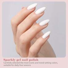 1瓶10ml白色凝膠指甲油,法式指甲油,經典白色,浸泡式紫外光固化凝膠指甲油,藝術設計美甲沙龍diy美甲沙龍凝膠白色指甲油,0.33盎司