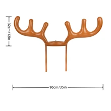 1pc New Year Inflatable Reindeer Antler Toss Game & 4pcs Random Color Inflatable Pvc Toss Rings, Great For Valentine's Day Game Party - Brown - View 2
