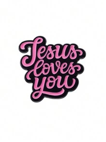 1個創意搪瓷愛你胸針,卡通徽章別針,裝飾衣服、背包,時尚飾品,男女適合日常穿著