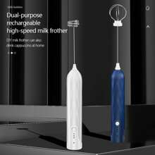 2合1電動手動打蛋器可充電奶泡製造器,家用usb奶泡製造器,手持电动打蛋器可用於咖啡和蛋類製品 - 藍色 - 查看 3