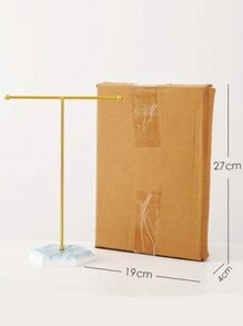 1pc Iron Art Jewelry Organizer Display Stand For Earrings, Necklaces, Bracelets And Rings - Gold - View 7