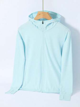 Women's Summer Uv Protection Zipper Front Sunscreen Thin Ice Silk Jacket