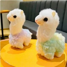 1粉色毛绒羊驼钥匙扣创意可爱彩色羊驼公仔卡通潮流汽车钥匙扣背包挂件适合女生当小礼物 - 粉色 - 查看 3