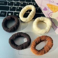 5入組高彈性無損粗馬尾綁帶,無縫髮帶和鬆緊帶,日常使用