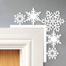 Pp922入組聖誕節毛氈門和角落櫥櫃上腳裝飾套裝,霜雪、馴鹿和聖誕老人設計,適用於家居派對節日裝飾,包含膠點 - 彩色 - 查看 3