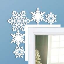 Pp922入組聖誕節毛氈門和角落櫥櫃上腳裝飾套裝,霜雪、馴鹿和聖誕老人設計,適用於家居派對節日裝飾,包含膠點 - 彩色 - 查看 5