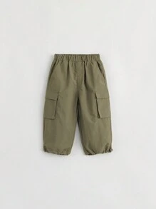 男童户外风格防风三防裤，大口袋，卷边，秋季