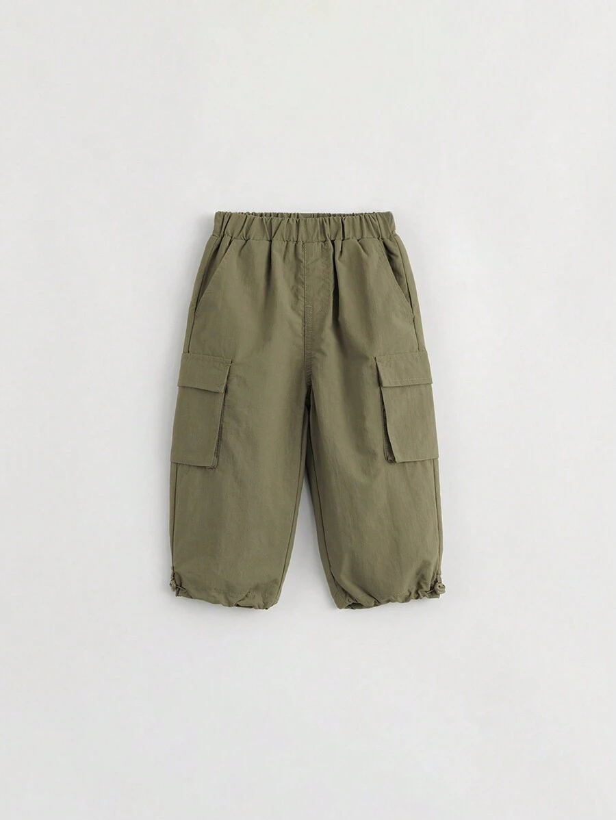 男童户外风格防风三防裤，大口袋，卷边，秋季