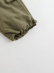 男童户外风格防风三防裤，大口袋，卷边，秋季