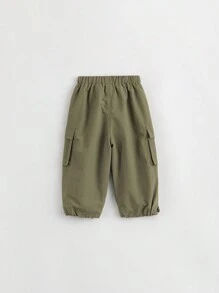 男童户外风格防风三防裤，大口袋，卷边，秋季