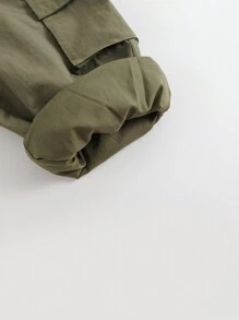 男童户外风格防风三防裤，大口袋，卷边，秋季