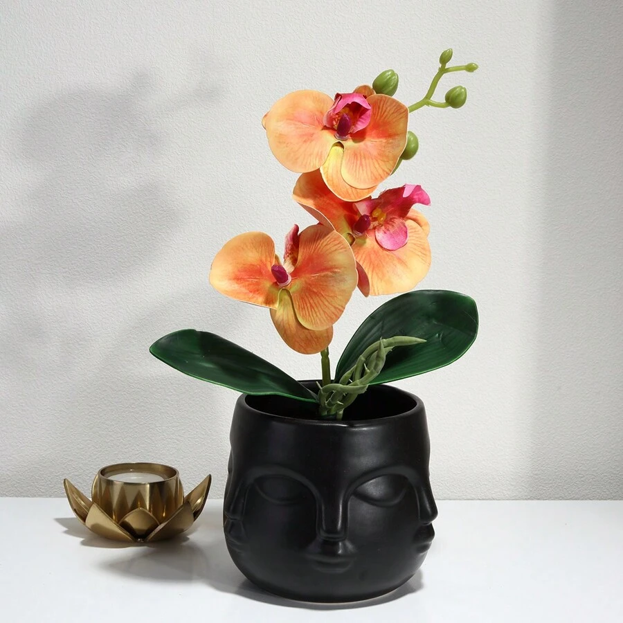 1pc mô phỏng in 3D lan hồ điệp, màu cam, 3 đầu hoa với 2 lá, cây mô phỏng, trang trí văn phòng ký túc xá trường học, trang trí mùa tựu trường, hoạt động tiệc ngoài trời, trang trí tiệc sinh nhật ngày lễ, trang trí lễ hội thu hoạch Halloween Giáng sinh, sinh hoạt tại nhà hàng khách sạn phòng ngủ tiệc cưới nhà bếp trang trí sân vườn trang trí xuân hè - trái cam - Xem 1