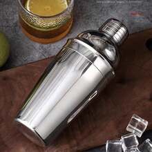 1 Set Of 6 Stainless Steel Cocktail Shaker Set, Bartender Tool For Parties And Bars - Silver - View 4