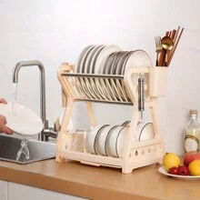 1pc Dishware Organizer - Beige - View 4