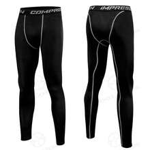 Lycra leggins Deportiva Apretado Pantalón Hombre Secado Rápido Negro - Negro - Ver 9