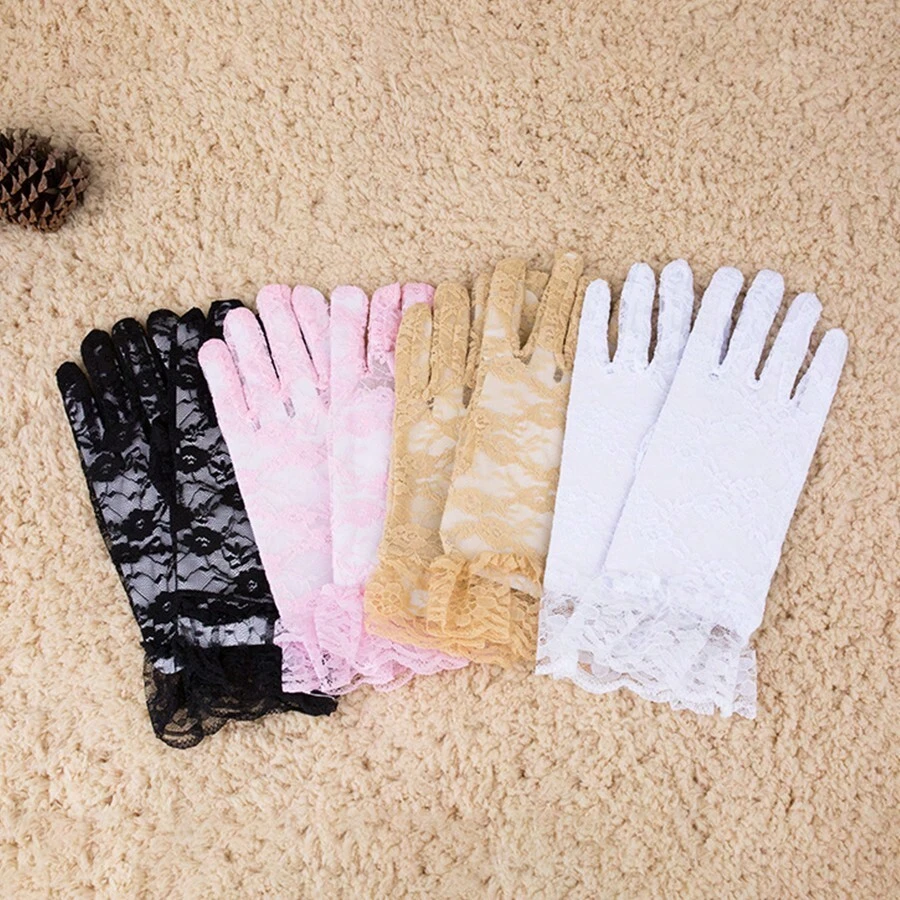 2pcs/set Short Lace See-through Gloves - Multicolor - View 1