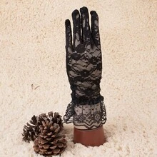 2pcs/set Short Lace See-through Gloves - Multicolor - View 3