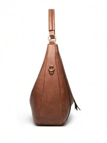 2 件復古 Pu 皮革 Hobo 包 - 大容量女士休閒手提包和錢包