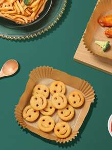 100入組油煙機專用吸油紙，烤箱烤盤墊，家用燒烤吸油紙，油煙機廚房烤盤墊，油煙機專用紙質夾層烤盤墊 - 方形 - 查看 5