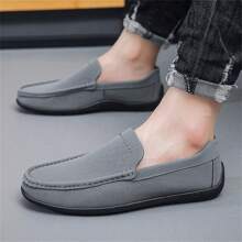 Men's Loafers Soft Bottom Slip-on Casual New Gray Suede Driving Shoes For Men, Korean Style - Grey - View 3